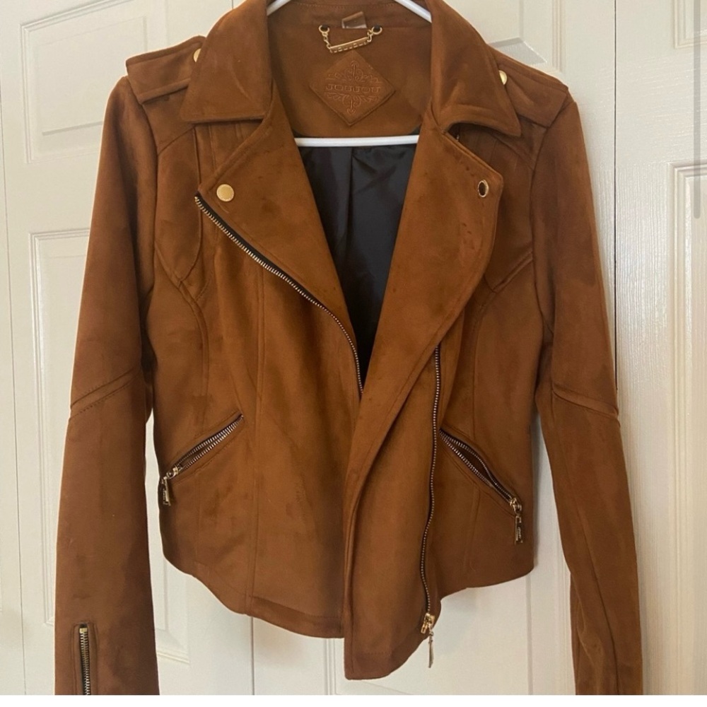 Chic Brown Leather Jacket for Women
